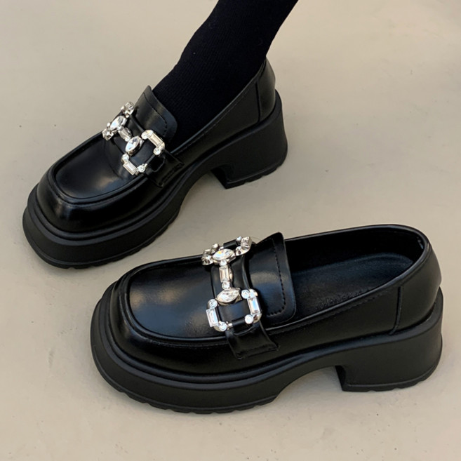 [오늘출발] 메르나뛰 스퀘어코 앞가보시 발편한 통굽 키높이 청키힐 에나멜 여성 로퍼 ME6983