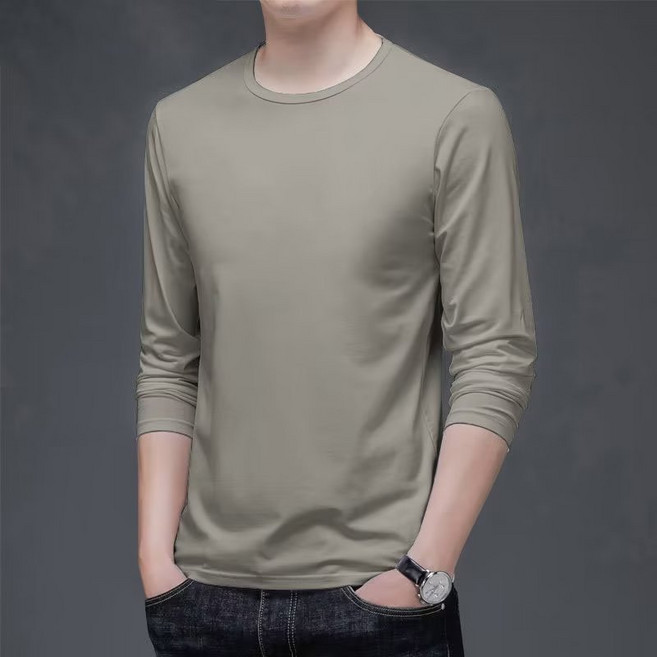 純色長袖T恤男【M-5XL】十色可選春秋季薄款上衣內搭