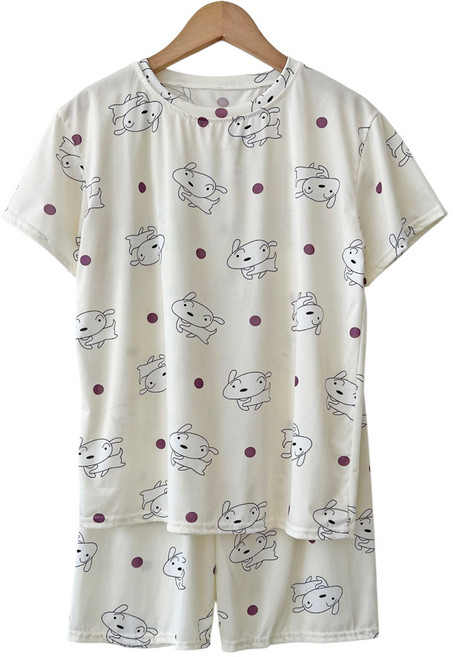 제니유 여름 잠옷 세트 반팔 홈웨어 파자마 여성 남성 주니어 빅사이즈