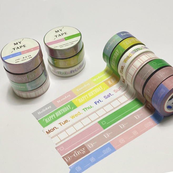 마스킹테이프 Daily 일상시리즈 / 다이어리 꾸미기 / 다꾸, 월일요일