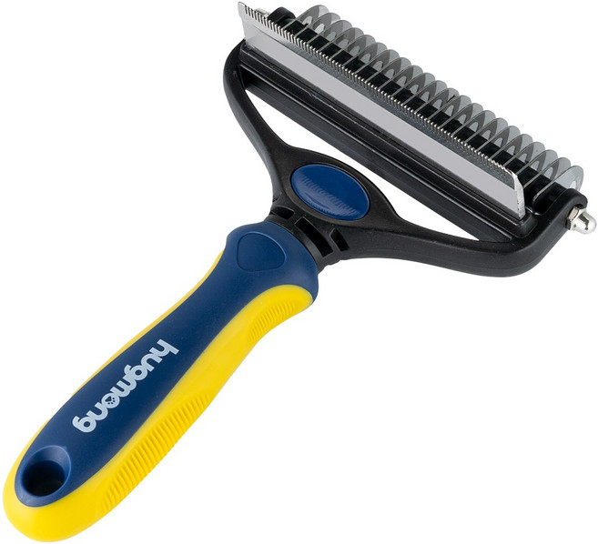 허그몽 대형견 이중모 진도빗 리트리버 웰시코기 털갈이용 특대 죽은털제거 빗, 네이비 L, 1개