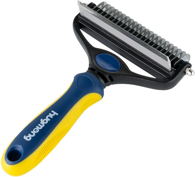 허그몽 대형견 이중모 진도빗 리트리버 웰시코기 털갈이용 특대 죽은털제거 빗, 네이비 S, 1개 - 쿠팡