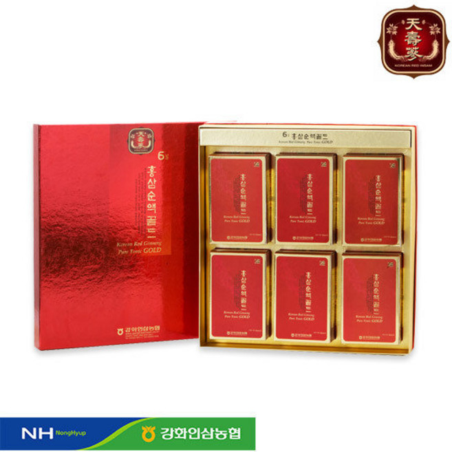 강화인삼농협 6년근 홍삼 순액골드, 80ml, 60개