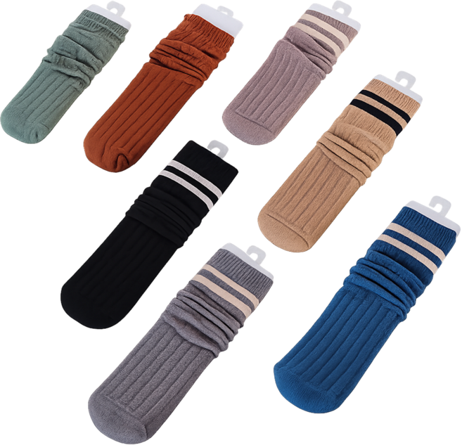 여성 골지 중목 양말 세트 데일리 캐주얼 스트라이프 루즈핏 패션 삭스
