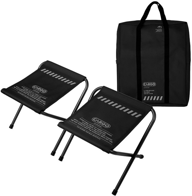 카고컨테이너 와이드 BBQ 체어 (1세트 2개입), 블랙 2개입, 1세트