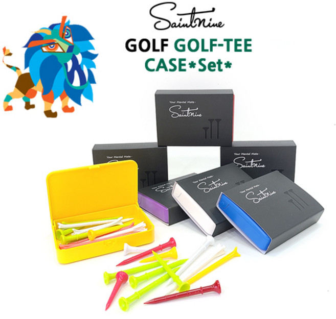 세인트나인 골프티+케이스 세트, 블루, 1개