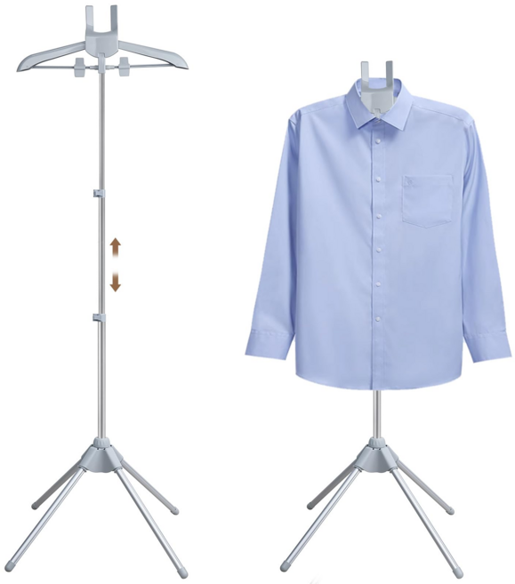 접이식 이동식 높이조절 스팀다리미 옷걸이 거치대 스탠드 가정용 다리미 보조대, 그레이