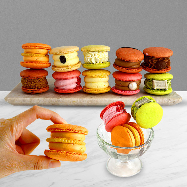 수제 마카롱 만들기 세트 DIY 키트 15가지 맛 (택1) 뚱마카롱 뚱카롱 어린이 유치원 어린이집 체험 재료 선물, 11.바닐라, 1개