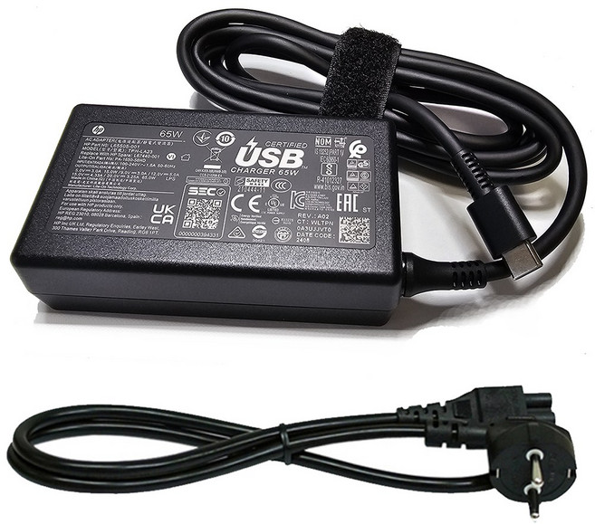 HP 정품 65w C타입 PD 충전기 어댑터 노트북 전원 TPN-LA23 전원케이블포함, TPN-LA23 + 3구전원케이블, 1개