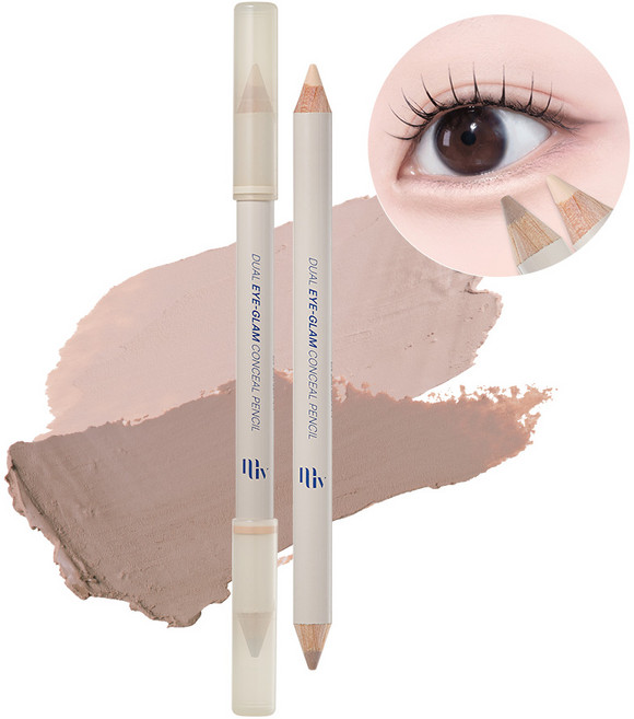 [다크닝제로] 모브닝 듀얼 아이글램 컨실 펜슬 애교살 트임눈 입꼬리, 1개, 01 뉴 린넨