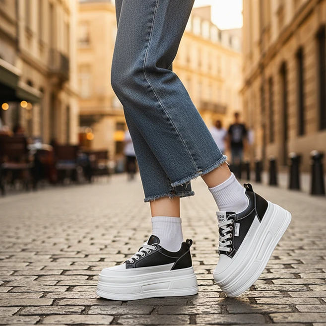 아르테리에 여성 키높이 스니커즈 10cm 통굽 운동화