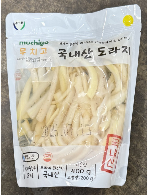 무치고 삶은국내산 도라지 400g, 2개