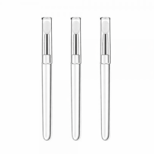 실리콘 립 브러쉬 위생 립 메이크업 도구 립스파츌러 휴대용 립브러시, 3개, 투명