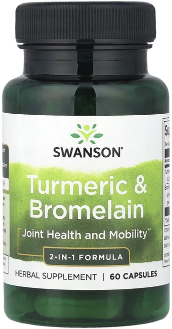 Swanson 강황 & 브로멜라인 캡슐 60정, Swanson 강황  브로멜라인 캡슐 60정, 1개 - 쿠팡