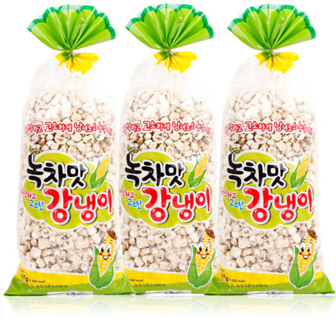 예찬 옛날과자 녹차맛 강냉이, 3개, 380g