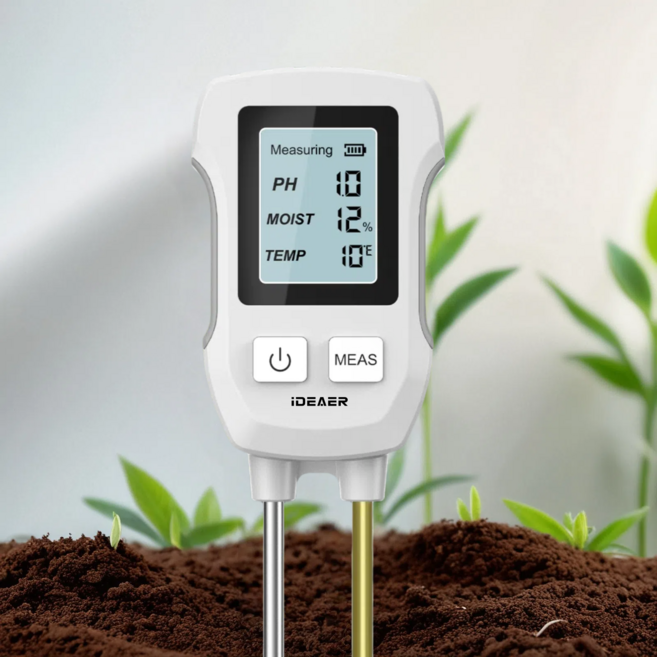 3IN1 원예 농업용 토양 pH 수분 온도 측정기 화분 식물 다기능 측정도구, 1개, SGS07