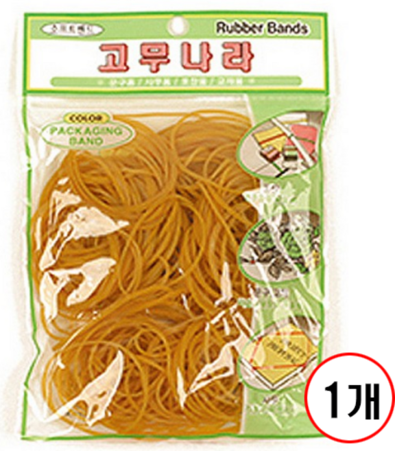 고무밴드/대/70mm/100개내외/, 5개, 노랑