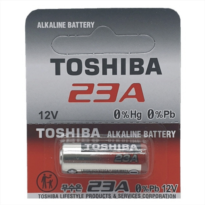 도시바 A23 12V 알카라인 건전지 23A A23G LR23A A23M - 1알 리모콘 배터리, 1개입, 1개
