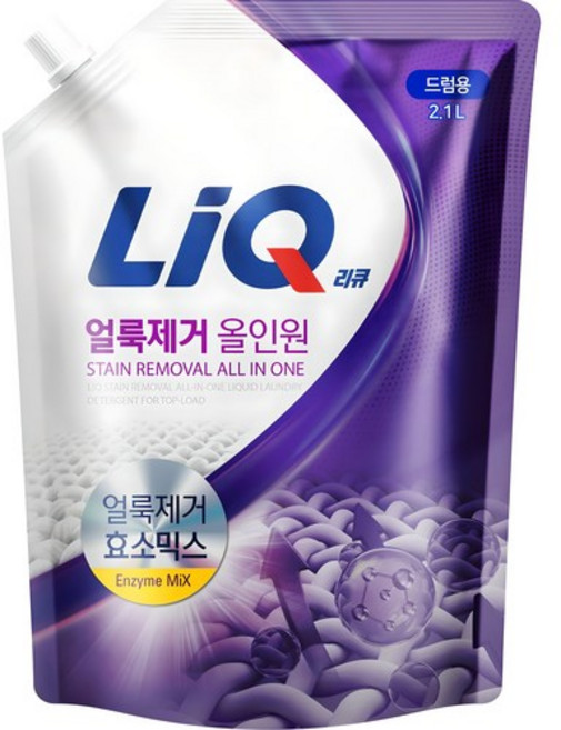 리큐 얼룩제거 올인원 드럼용 액상세제 리필, 2.1L, 10개