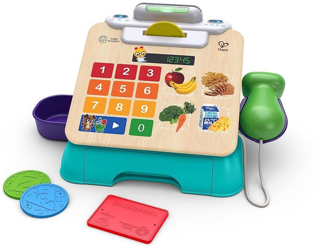 Baby Einstein + Hape 매직 터치 주방 놀이 장난감 요리 스토브 세트 실제 사운드와 음악 소근육 운동 능력 개발 만 1 2 3 4세 이상, 매직 터치 금전 등록기