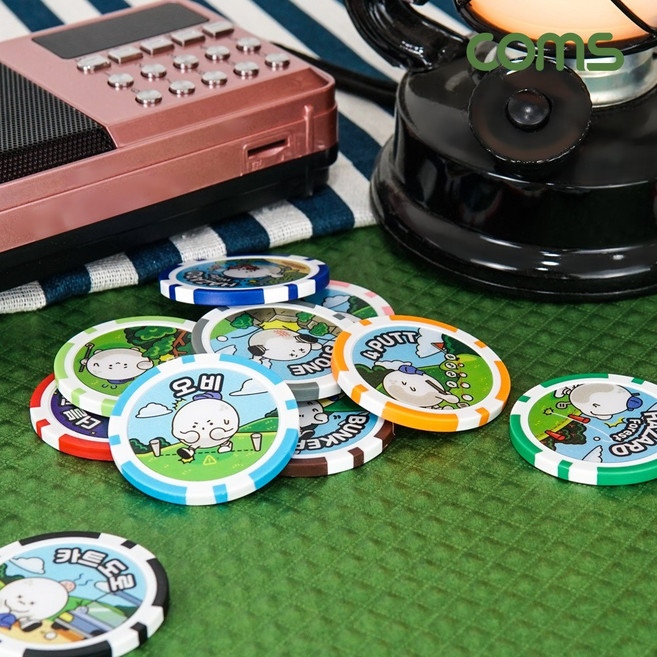GT014 골프 게임칩 14개입 / 폭탄돌리기 볼마커 골프칩 악세서리 카지노칩 내기 / 휴대포켓 포함, 1개, 블
