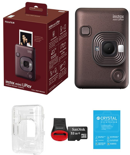 인스탁스 미니 리플레이 즉석카메라+투명케이스+사은품 하이브리드 카메라, 딥브론즈, 1개