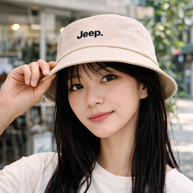 지프 Jeep 버킷 햇 남녀공용 캐주얼 벙거지 모자
