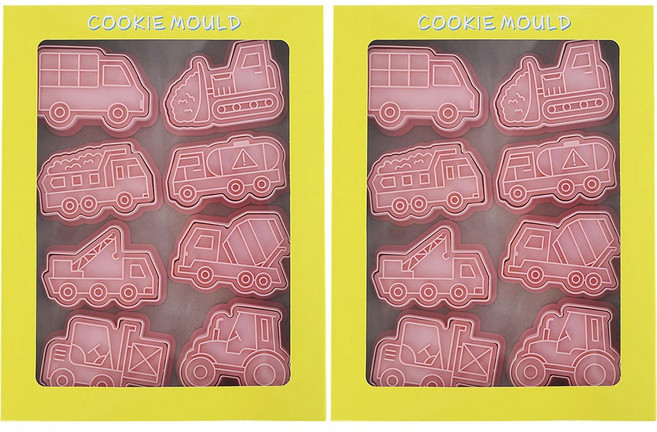 Mian Xiao Xin 비스킷 몰드 베이킹 쿠키스탬프 세트 MX001, 교통수단, 2개