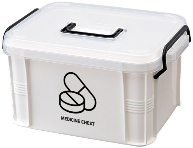 약통 구급함 구급 약 상자 소품 보관함 약정리함, 1개