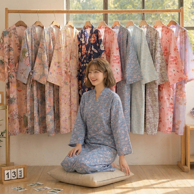 12종 여성 유카타. 잠옷 홈웨어 골프 가운 파자마세트