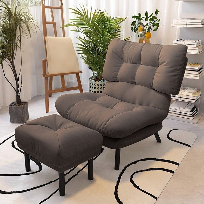 1인용 소파 의자 푹신한 쿠션 라운지 체어 북유럽 거실 원룸 리클라이너 의자, M02+발받침