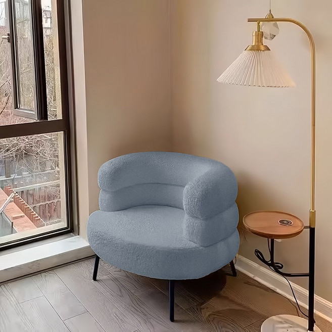 라멜론 1인용 쇼파 거실/침실 화장대 의자, 1개, 파란색