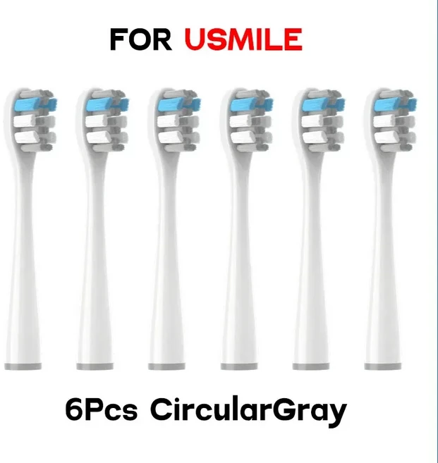 Usmile 브랜드 전동 칫솔의 모든 모델에 적합한 헤드 독립 진공 포장, 03 6pcs GrayBlue