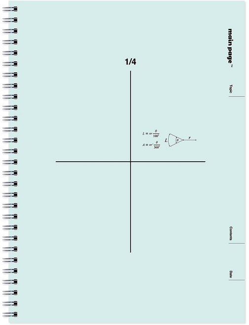 뭉구 메인페이지 4분할 수학 연습장 스프링 오답 노트 1/4 공책, 민트, 1개
