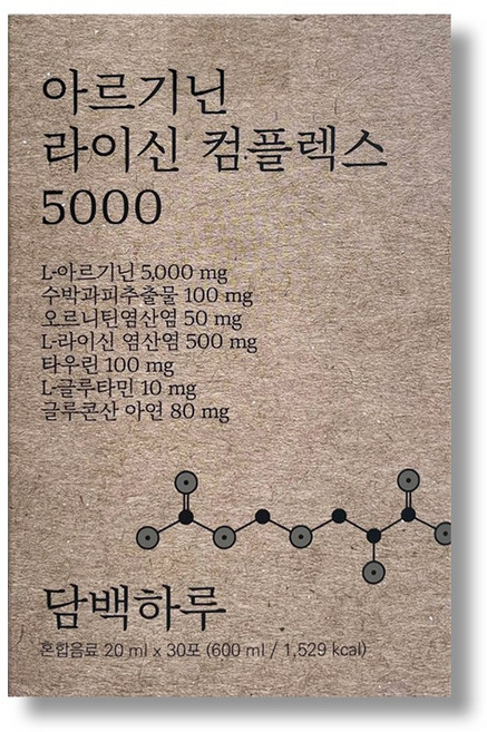 담백하루 아르기닌 라이신 컴플렉스 5000 30p, 1개, 600g
