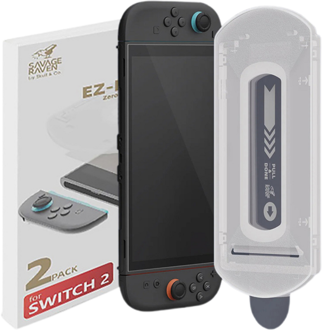 스컬앤코 닌텐도 스위치2 보호필름 강화유리 이지 인스톨 키트 HD 타입 2매, HD Clariy(고투명), 1개, 액정보호필름2매