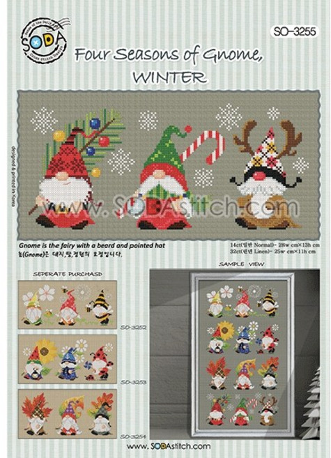 조이십자수 십자수도안-Four Seasons of Gnome WINTER(소다-3255), 1개