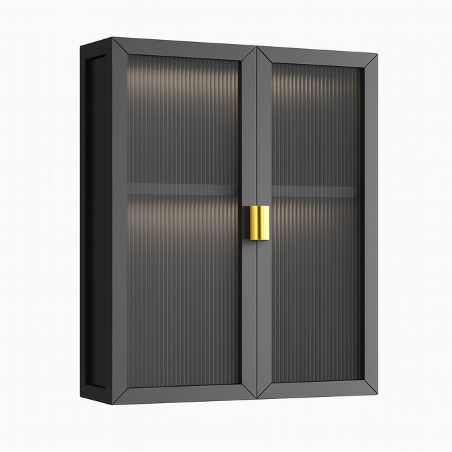 好的家居 壁掛雙開門吊櫃, 【黑色】2層/40cm, 黑色,2層-寬40公分