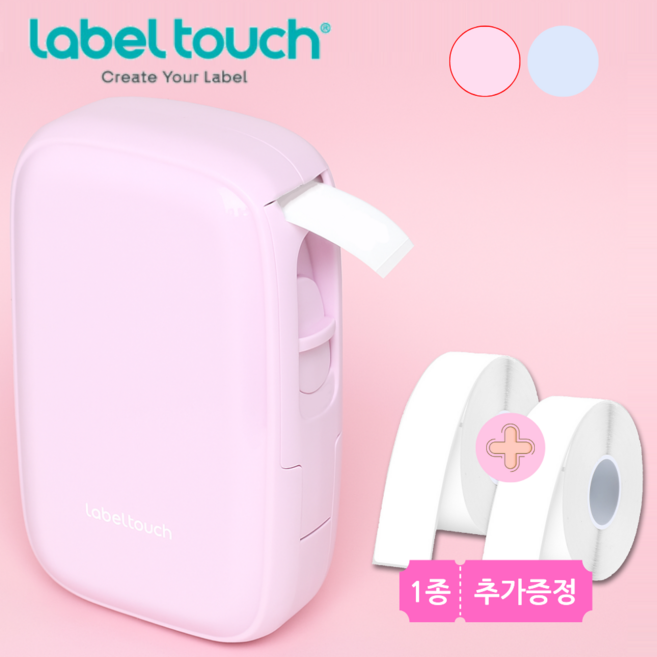 라벨터치 마로팝 라벨기 C타입충전 라벨프린터 네임스티커 기계+정품 라벨테이프 추가 증정, 1세트, 마로팝(스트로베리)+라벨테이프증정