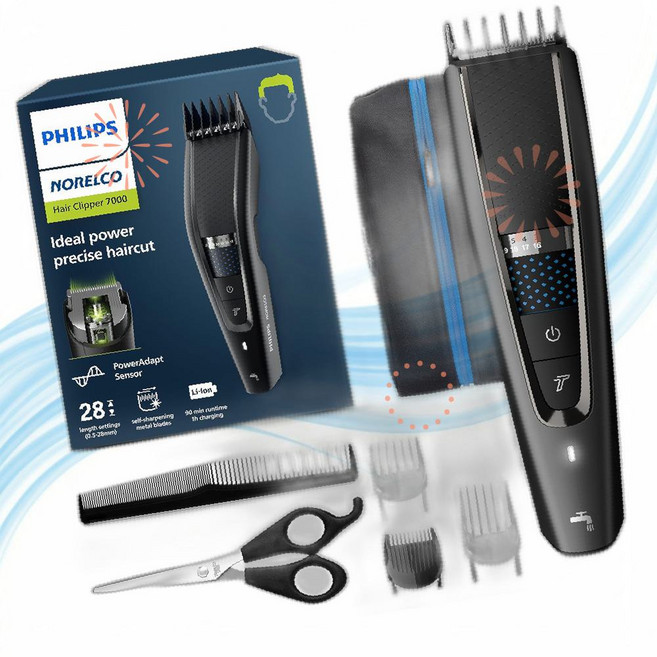 Norelco 필립스 헤어 클리퍼 7000 시리즈 수염 트리머 AX