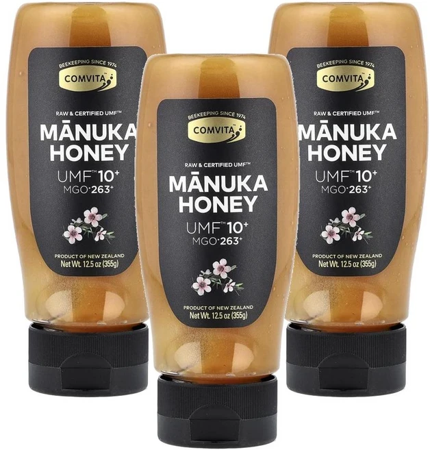 콤비타 마누카 허니 UMF 10+ MGO 263+ Comvita Manuka Honey UMF™ 10+ MGO 263+ 355g, 3개 - 쿠팡