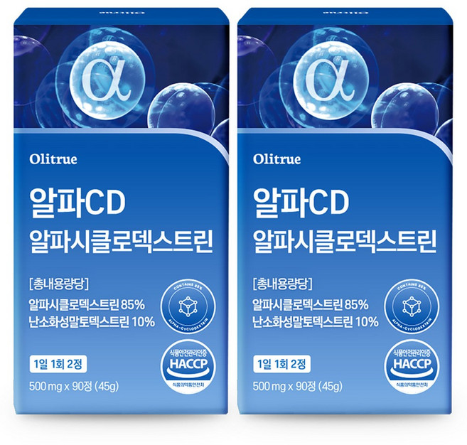 올리트루 알파CD 알파시클로덱스트린 HACCP인증, 2개, 90정