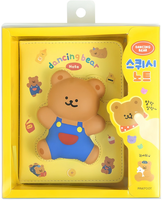 핑크풋 12000 댄싱베어 스퀴시 노트, YELLOW, 1개