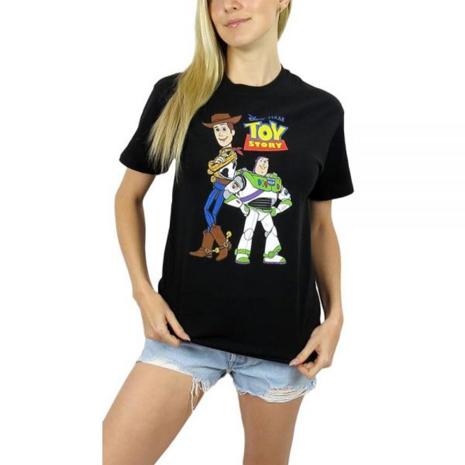 토이 스토리 여성용 릴렉스 핏 티셔츠 듀오 블랙