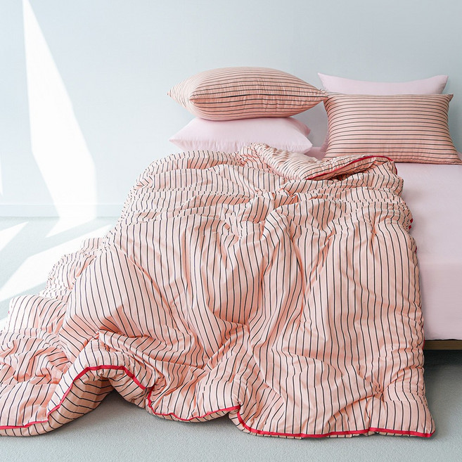 온기브 캔디샵 먼지없는 알러지케어 스트라이프 사계절 호텔 차렵이불 단품 4colors(SS/Q)