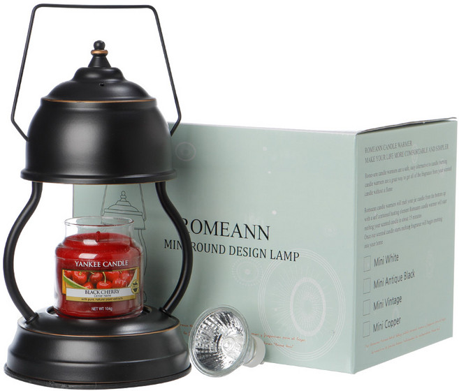 양키캔들 스몰 자 캔들 104 g + 로메안 미니워머 세트, 02 클린 코튼, 01 앤티크 블랙, 1개