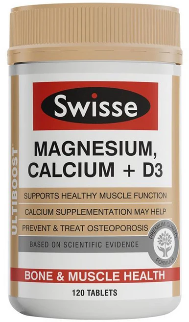 Swisse Ultiboost Magnesium Calcium + Vitamin D 120 Tablets, 120정, 1개 - 쿠팡
