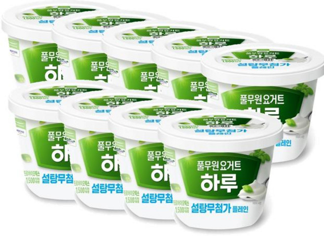 풀무원 하루요거트 설탕무첨가 빅팟 플레인, 9개