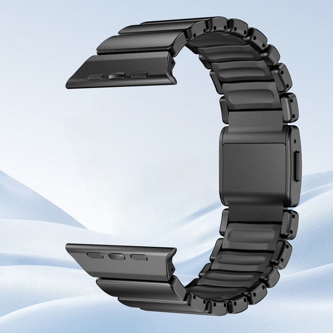 鈦金屬錶帶 適用 Apple Watch Ultra 49mm, 1個, 黑黑--奧氏精鋼49mm【Ultra1/2/3】