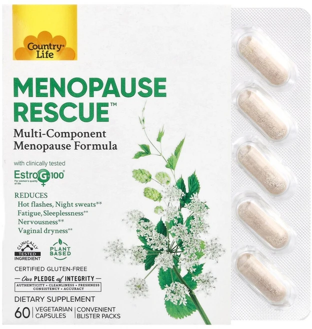 컨트리라이프 Menopause Rescue 베지 캡슐 60정, CLF50940, 1개 - 쿠팡